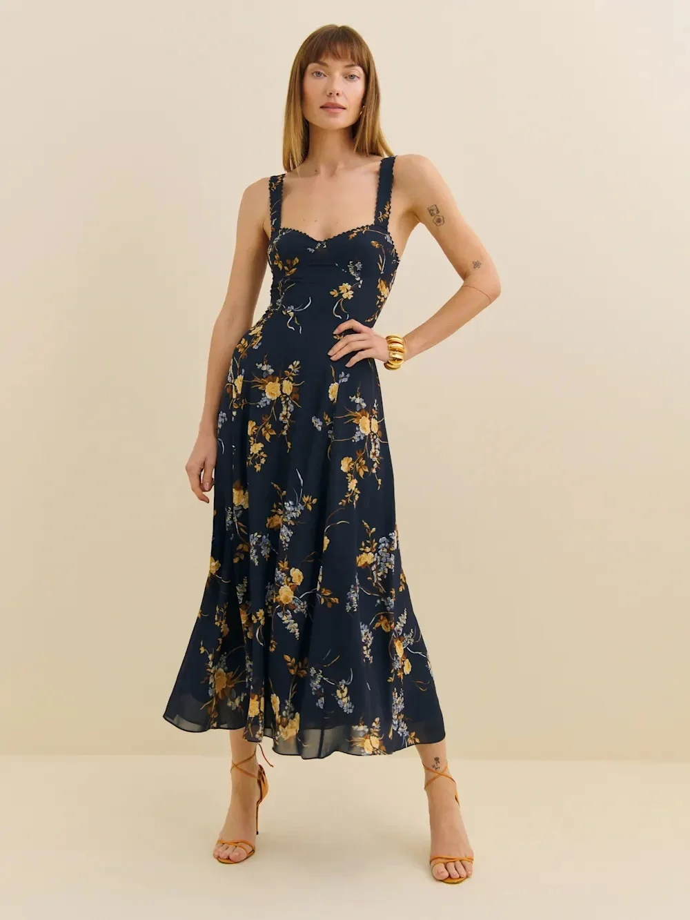 Reformation Lela Dress Blue - Size 4 - Picture 1 of 3